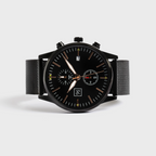 Reloj Deportivo O/Z Steel – Acero Negro con Agujas Rosé Gold