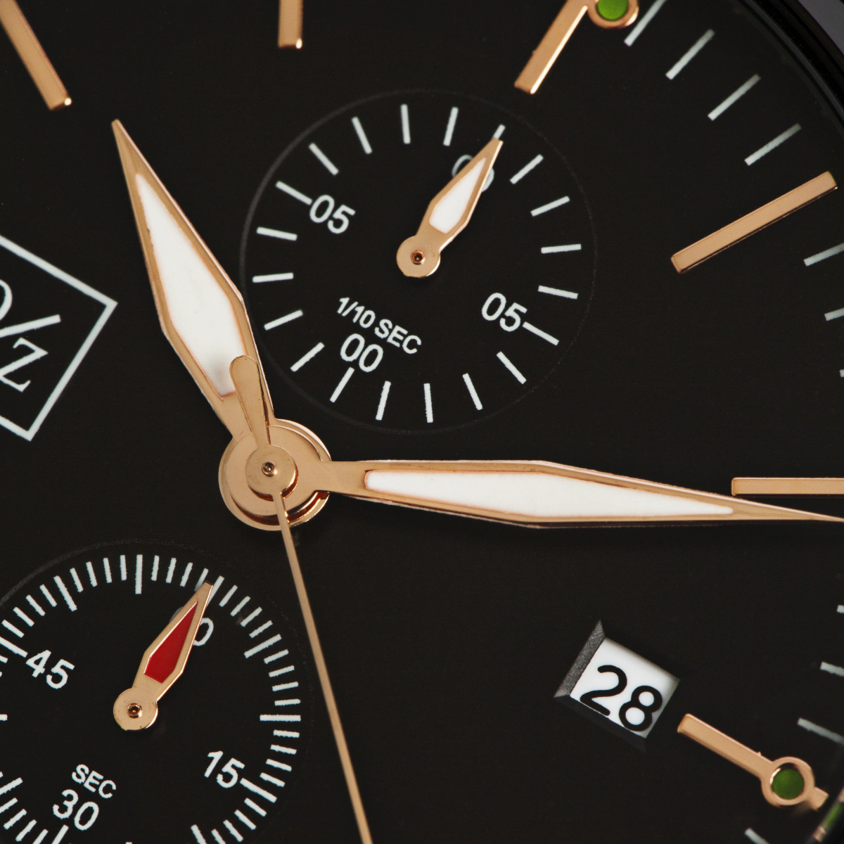 Reloj Deportivo O/Z Steel – Acero Negro con Agujas Rosé Gold