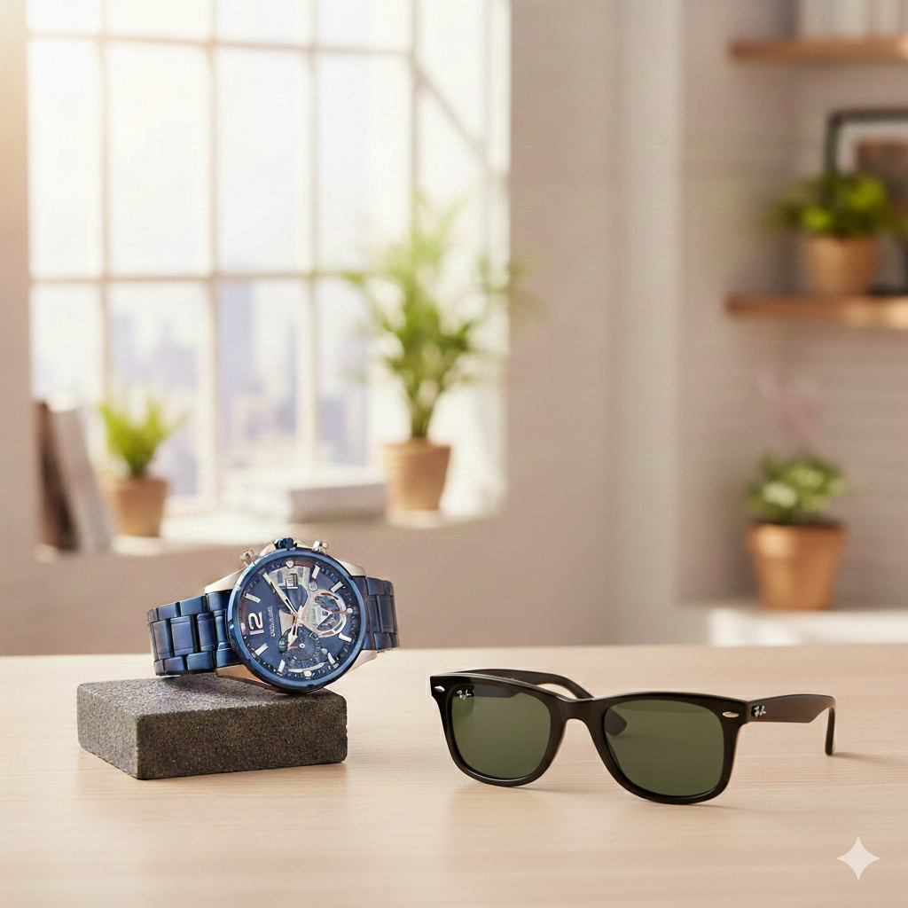 Reloj Curren 8395 + Gafas Wayfarer negra