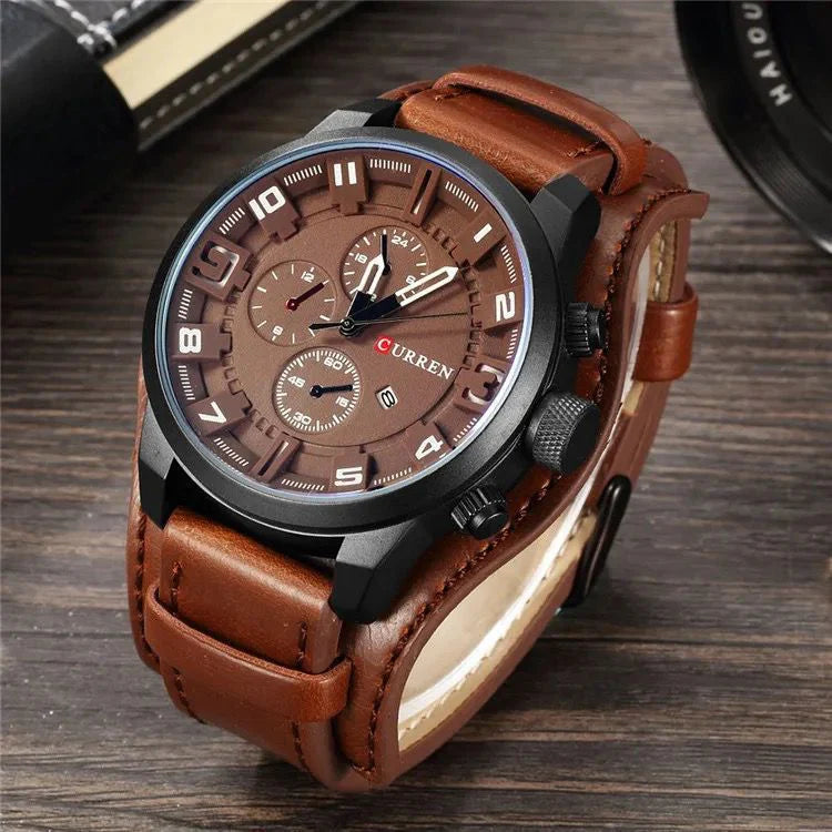 eloj Curren 8225 para hombre correa de cuero – Elegancia clásica | LuxorMoments